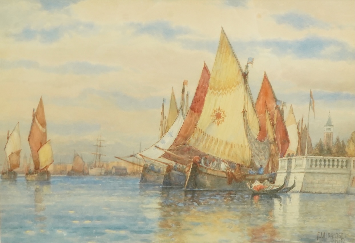 Frederick James Aldridge (English, 1850-1933), Venice, watercolour, 36 x 52cm